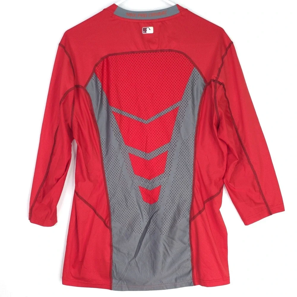 Nike Pro Combat‎ Hypercool Shirt Mens Large Red Dri Fit Fit Baseball 659873-657